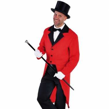 Slipjas rood met bijpassende hoed maat xl voor carnaval