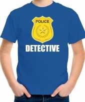 Detective police politie embleem t shirt blauw voor kinderen