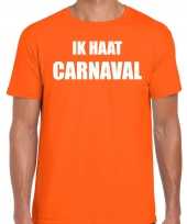 Ik haat carnaval verkleed t-shirt outfit oranje voor heren