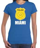 Police politie embleem miami verkleed t-shirt blauw voor dames