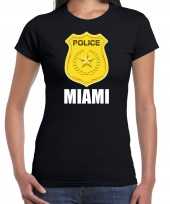 Police politie embleem miami verkleed t shirt zwart voor dames