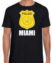 Police politie embleem miami verkleed t shirt zwart voor heren