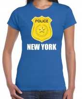 Police politie embleem new york verkleed t shirt blauw voor dames