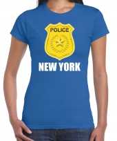 Police politie embleem new york verkleed t-shirt blauw voor dames