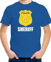 Sheriff police politie embleem t shirt blauw voor kinderen