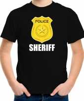 Sheriff police politie embleem t shirt zwart voor kinderen